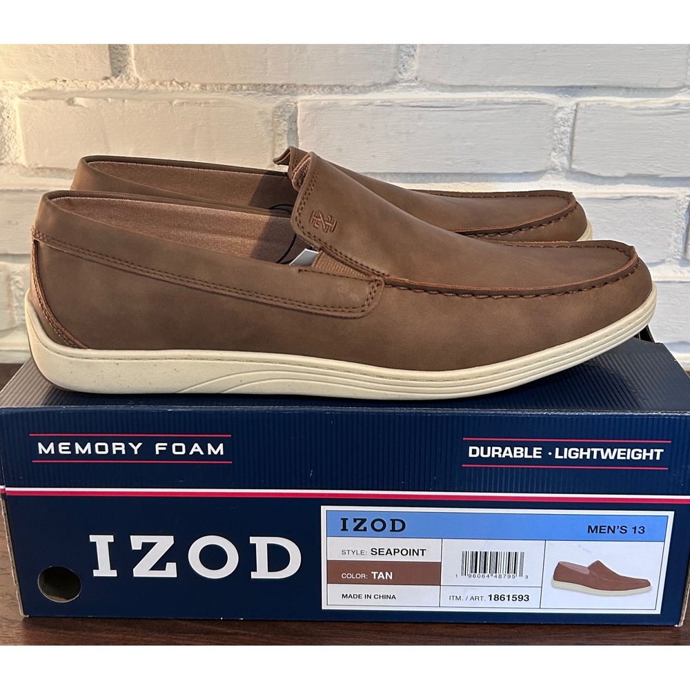 Izod Tan Men's Slip-On Loafers